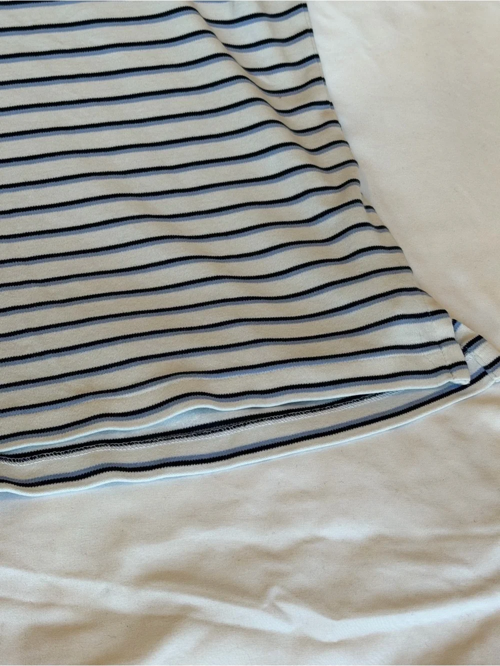Vintage Polo by Ralph Lauren White Navy Striped Polo Shirt | 100% Cotton